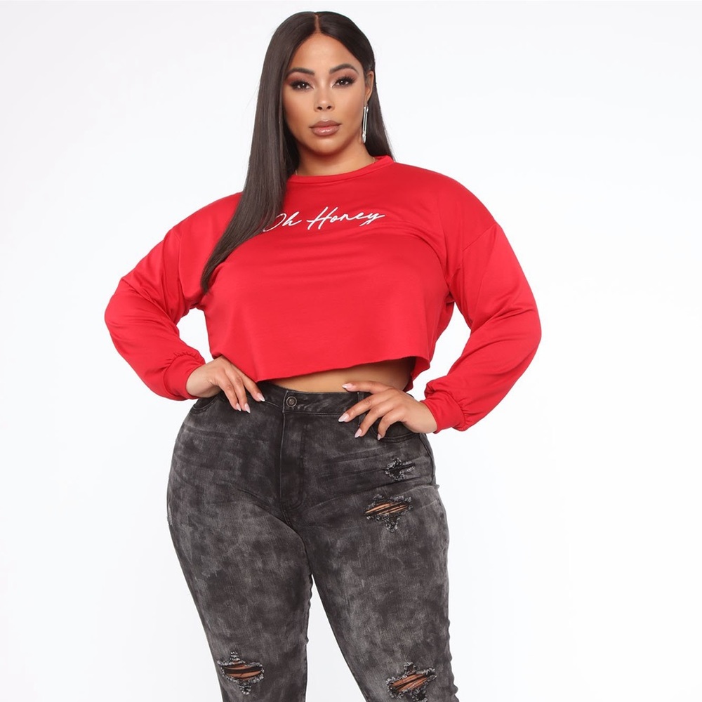 Fashion Nova brand long sleeve crop top. Size XL